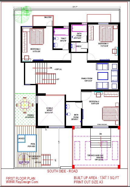 Best Residential Design in 2325 square feet - 23
