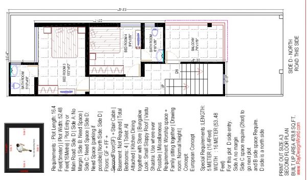 Best Residential Design in 874 square feet - 11