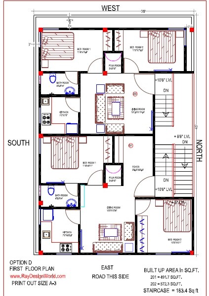Best Residential Design in 1350 square feet - 49