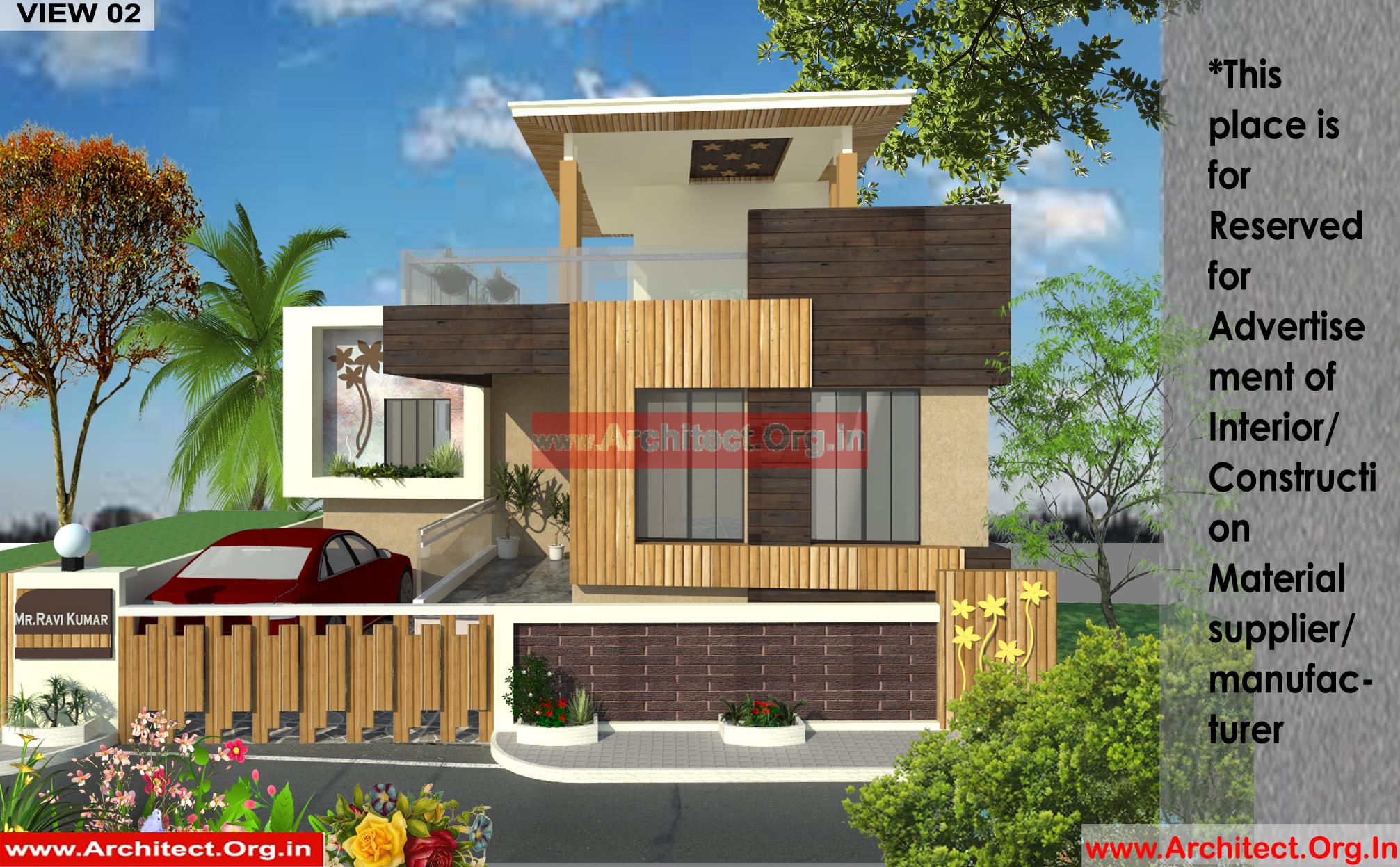 Mr.Kumar- House 3D exterior Design view 02