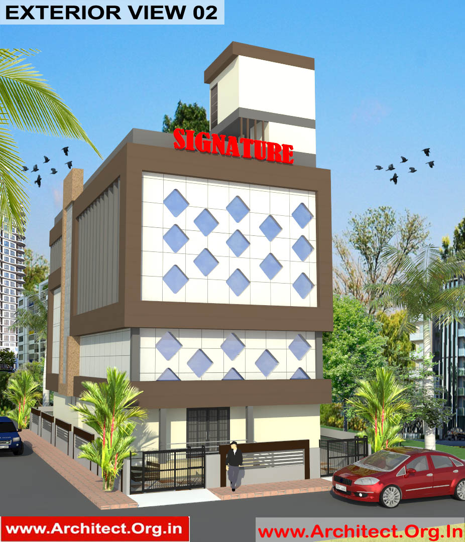 Commercial Complex Design-3D Exterior View 02 - Indranagar Lucknow UP - Mr. Abhishek Singh