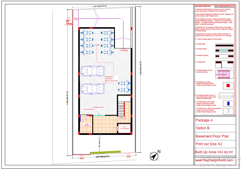 Commercial Complex Design-Basement floor Plan - Indranagar Lucknow UP - Mr. Abhishek Singh