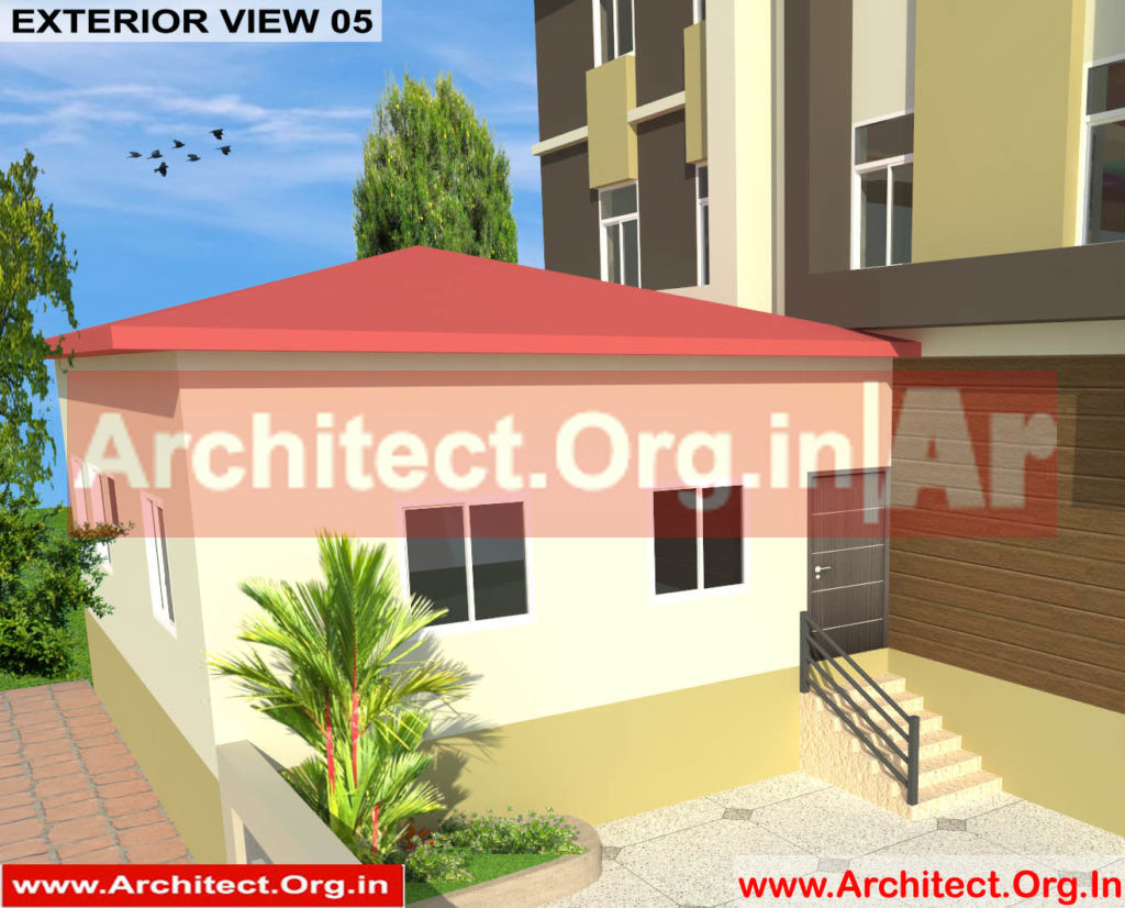 School and Hostel Design -3D Exterior view 05- Uttar Dinajpur West Bengal - Mr.Abdullah Sabir