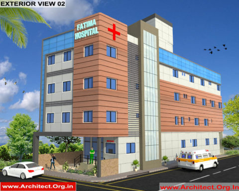 Hospital 3D Exterior Design view 02 - Jaunpur Uttar Pradesh - Dr. Farooque